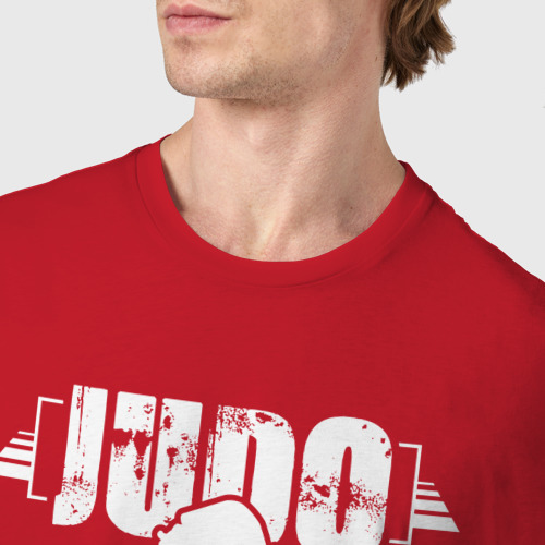 Мужская футболка хлопок Дзюдо - моя терапия, цвет красный - фото 6