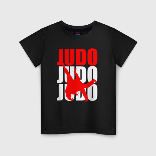 Детская футболка хлопок с принтом JUDO JUDO JUDO, вид спереди #2
