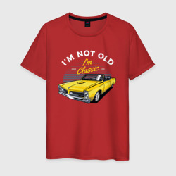 Мужская футболка хлопок Желтый ретро-автомобиль