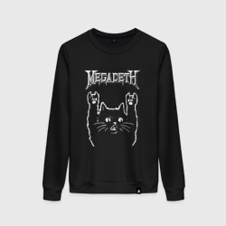 Женский свитшот хлопок Megadeth Рок кот
