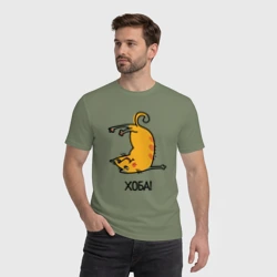 Мужская футболка хлопок Хоба! Прикольный кот - фото 2