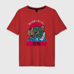 Мужская футболка хлопок Oversize Годзилла. Япония