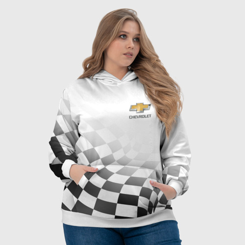 Женская толстовка 3D Chevrolet Финишный флаг, цвет 3D печать - фото 6