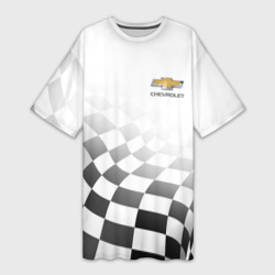 Платье-футболка 3D Chevrolet Финишный флаг