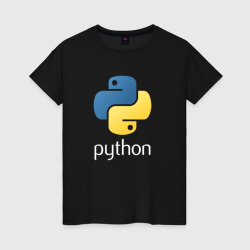 Женская футболка хлопок Python Логотип