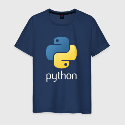 Мужская футболка хлопок Python Логотип