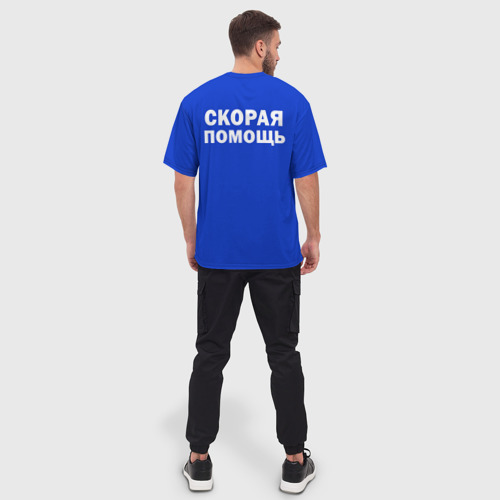 Мужская футболка oversize 3D Скорая помощь надпись, цвет 3D печать - фото 4