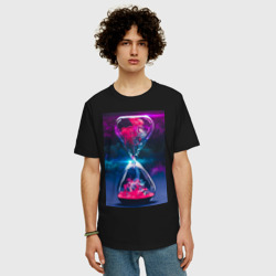 Мужская футболка хлопок Oversize Песочные Часики - фото 2