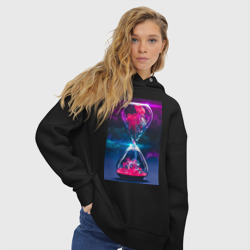 Женское худи Oversize хлопок Песочные Часики - фото 2