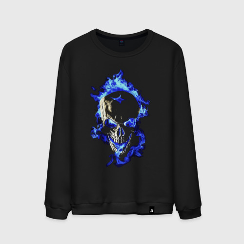 Мужской свитшот хлопок Neon skull Fashion 2022, цвет черный