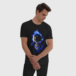 Мужская пижама хлопок Neon skull Fashion 2022 - фото 2