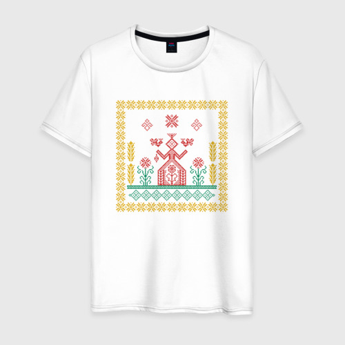 Мужская футболка хлопок Макошь Славянская Богиня Судьбы, цвет белый