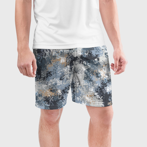 Мужские шорты спортивные Камуфляж Василиск Горы, цвет 3D печать - фото 3