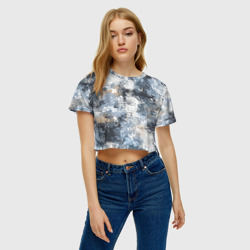 Женская футболка Crop-top 3D Камуфляж Василиск Горы - фото 2