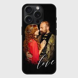 Чехол силиконовый для Apple iPhone 15 Pro Мax матовый Сулейман и Хюррем Султан