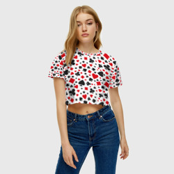 Женская футболка Crop-top 3D Картёжные Масти - фото 2