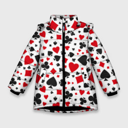 Зимняя куртка для девочек 3D Картёжные Масти