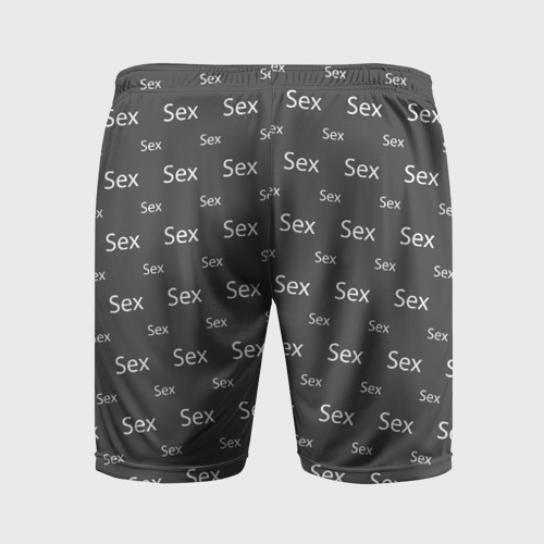 Мужские шорты спортивные с принтом SEX-СЕКС-SEX, вид сзади #1