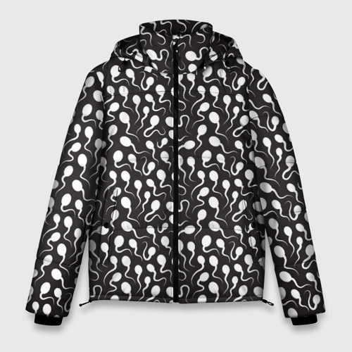 Мужская зимняя куртка 3D Головастики, цвет черный