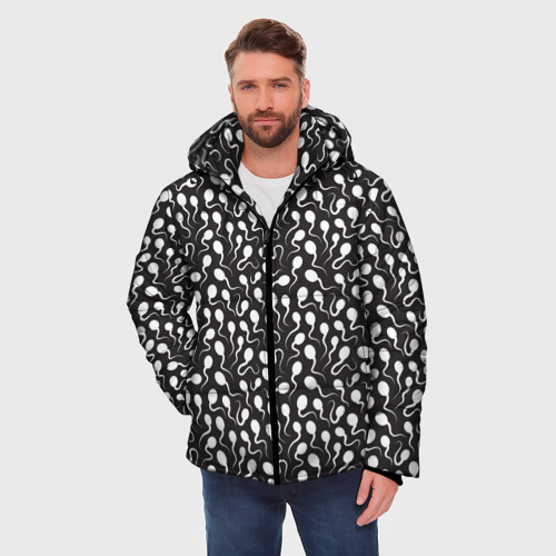 Мужская зимняя куртка 3D Головастики, цвет черный - фото 3