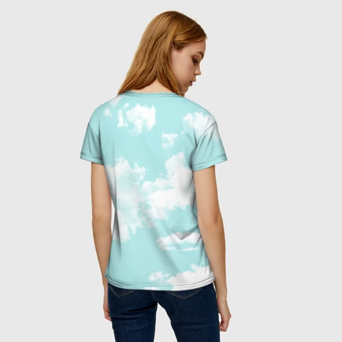 Женская футболка 3D с принтом Эда Йылдыз и Серкан Болат, вид сзади #2