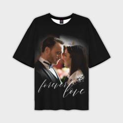 Мужская футболка oversize 3D Eda and Serkan forever love