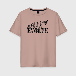 Женская футболка хлопок Oversize Сноуборд эволюция