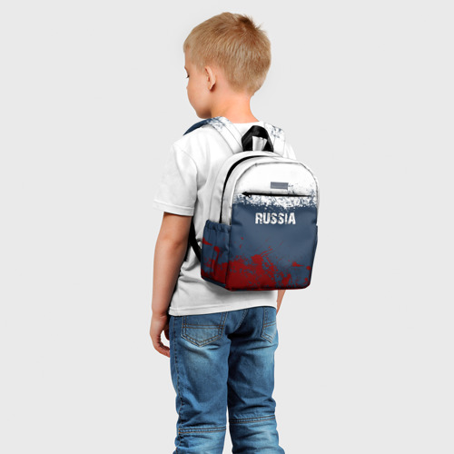 Детский рюкзак 3D с принтом Россия - краски, фото на моделе #1