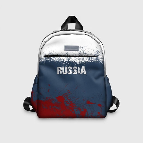 Детский рюкзак 3D с принтом Россия - краски, вид спереди #2