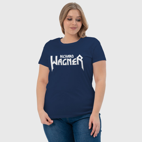 Женская футболка хлопок Вагнер, цвет темно-синий - фото 6