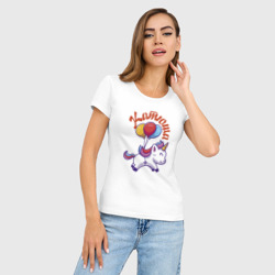Женская футболка хлопок Slim Катюшин единорожка - фото 2