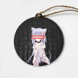 Деревянная игрушка круг Senpai Anime Неко тян