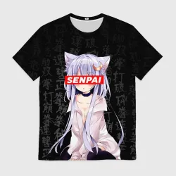 Мужская футболка 3D Senpai Anime Неко тян