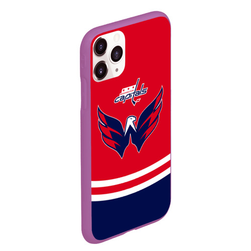 Чехол для iPhone 11 Pro Max матовый Washington Capitals Вашингтон Кэпиталз, цвет фиолетовый - фото 3