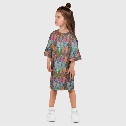Детское платье 3D Мандалы Текстура, цвет 3D печать - фото 3