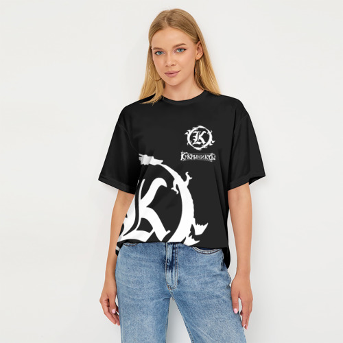 Женская футболка oversize 3D Кукрыниксы - Большой логотип, цвет 3D печать - фото 5