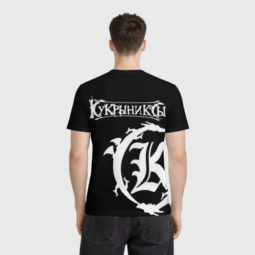 Мужская футболка 3D с принтом Кукрыниксы - Большой логотип, вид сзади #2