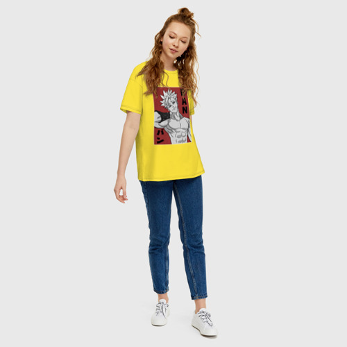 Женская футболка хлопок Oversize Бессмертный Бан, цвет желтый - фото 5