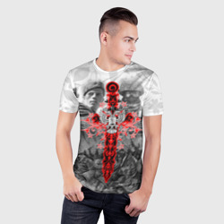 Мужская футболка 3D Slim Меч-герб 2022 - фото 2