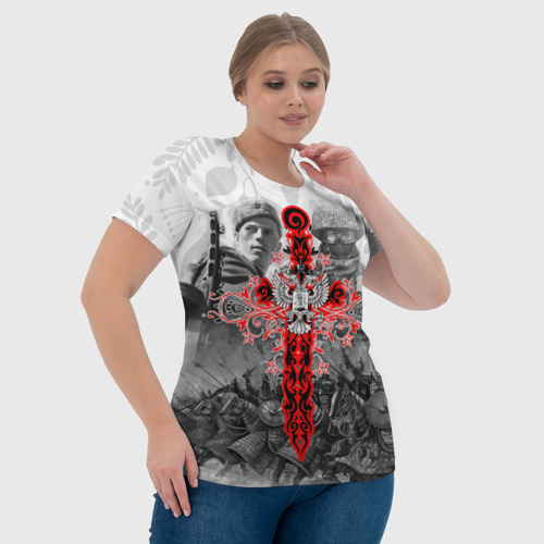Женская футболка 3D с принтом Меч-герб 2022, фото #4