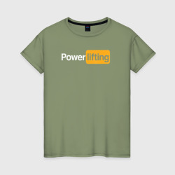 Женская футболка хлопок Powerlifting антибренд