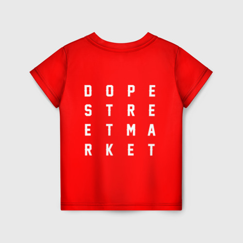 Детская футболка 3D с принтом Узор Red Rollister (Dope Street Market), вид сзади #1