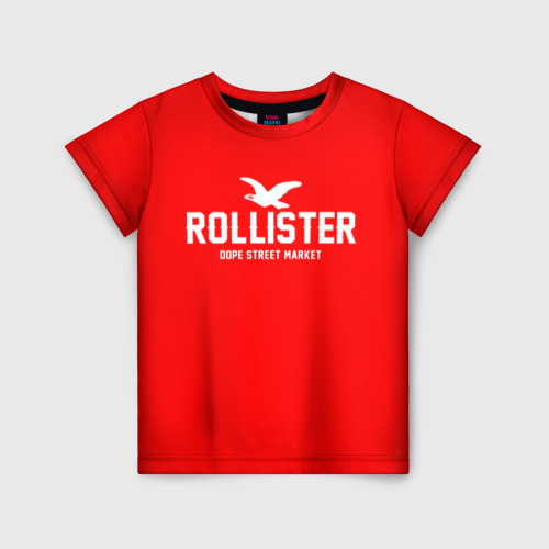 Детская футболка 3D с принтом Узор Red Rollister (Dope Street Market), вид спереди #2