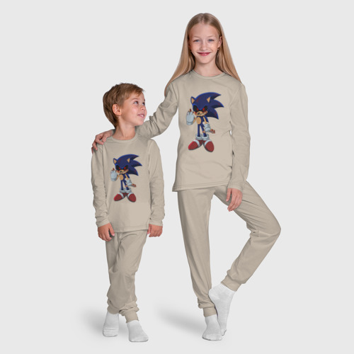 Детская пижама с лонгсливом хлопок Sonic Exe Начало кошмара, цвет миндальный - фото 9