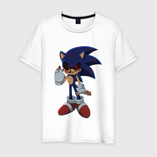 Мужская футболка из хлопка с принтом Sonic Exe Начало кошмара, вид спереди №1