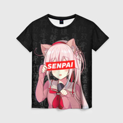 Женская футболка 3D Senpai, Anime Неко тян