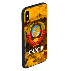 Чехол для iPhone XS Max матовый Советский союз - герб - Пламя - фото 2