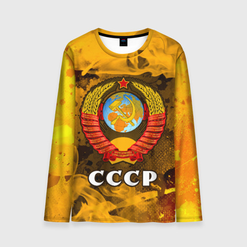 Мужской лонгслив 3D Советский союз - герб - Пламя, цвет 3D печать