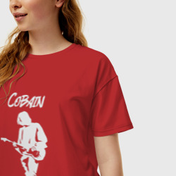 Женская футболка хлопок Oversize Тень Кобейна - фото 2