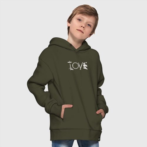 Детское худи Oversize хлопок Барабанщик love, цвет хаки - фото 9